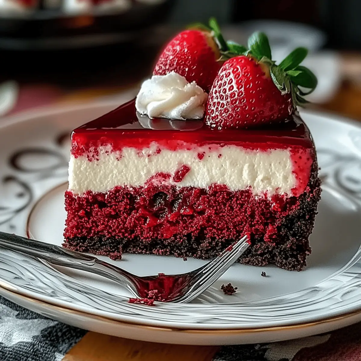Red Velvet Strawberry Cheesecake