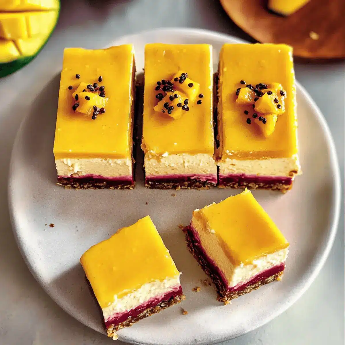 Vegan Mango Cheesecake Bars
