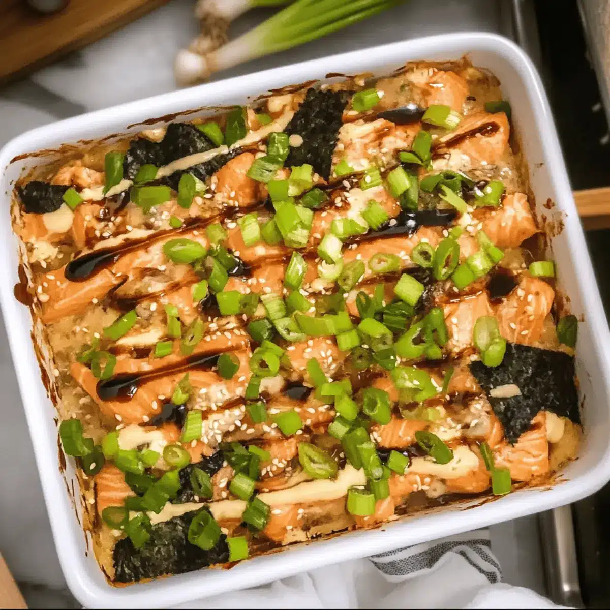 Salmon Sushi Bake