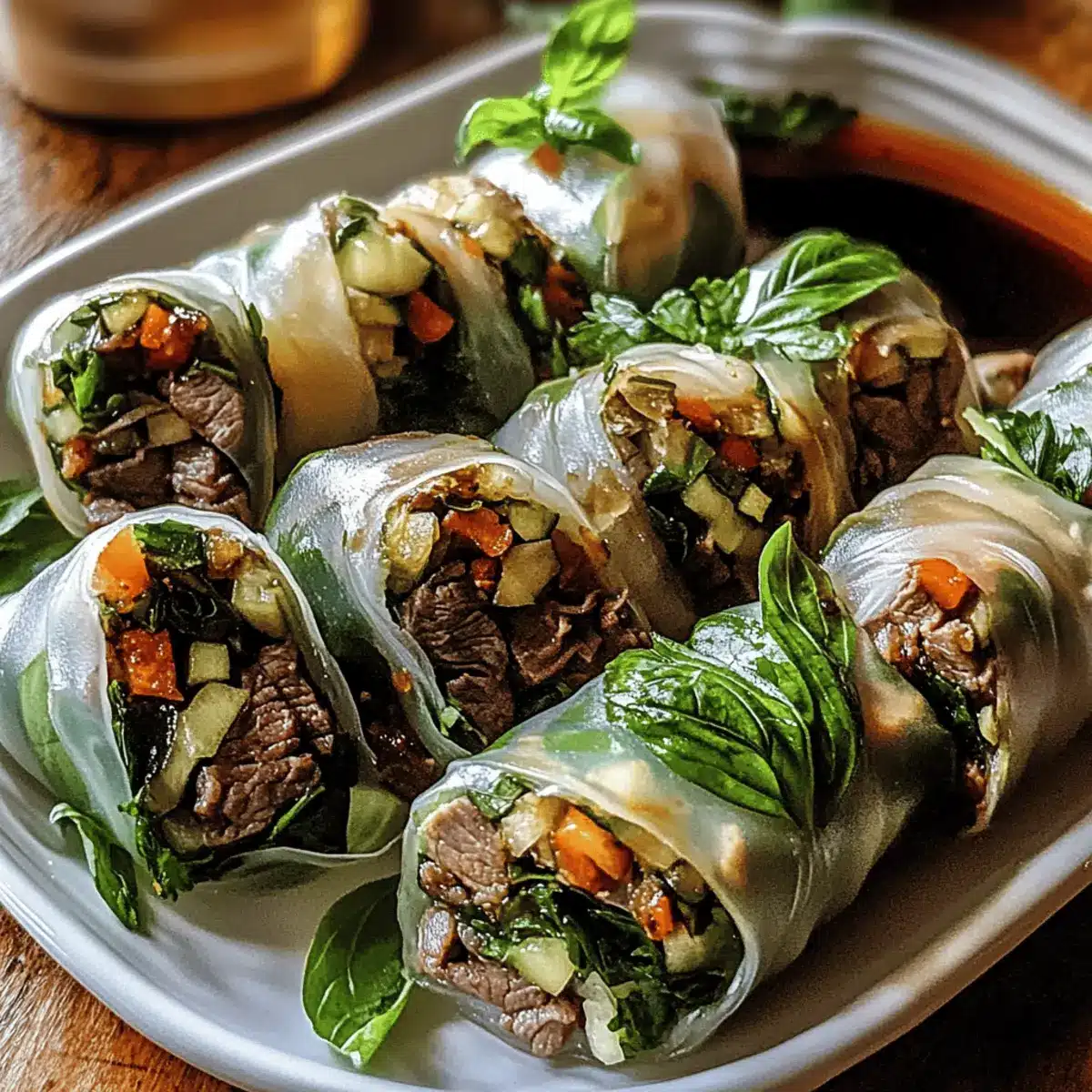 Thai Basil Beef Rolls