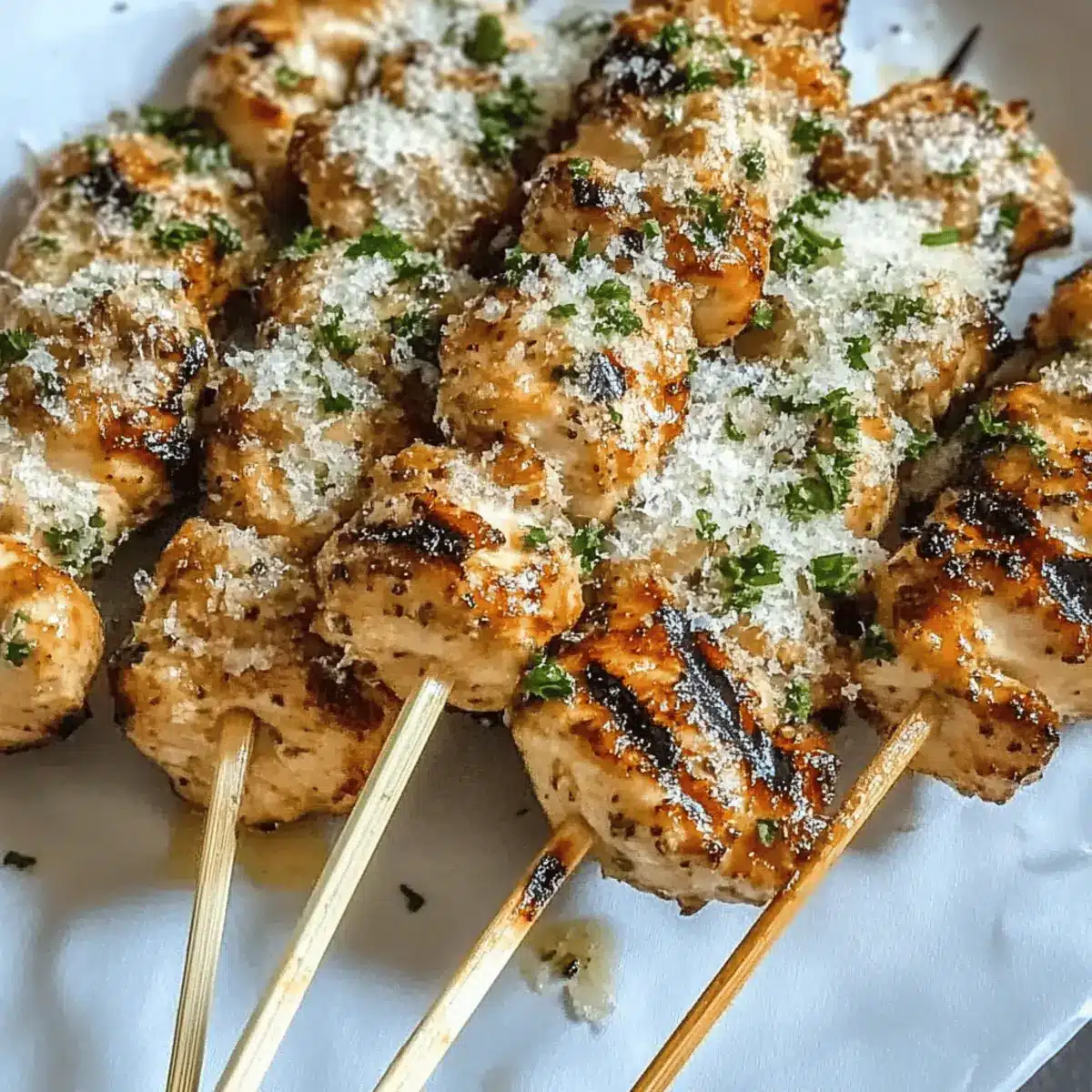 Garlic Parmesan Chicken Skewers