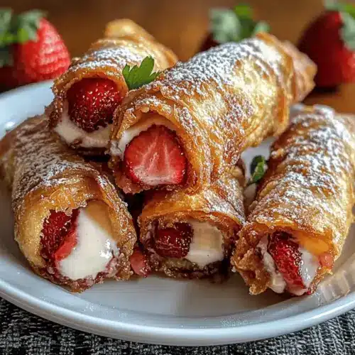 Strawberry Cheesecake Stuffed Eggrolls