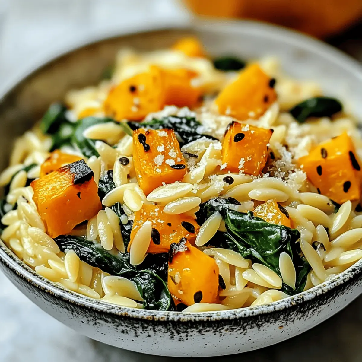 Creamy Orzo with Roasted Butternut Squash and Spinach ijry0w