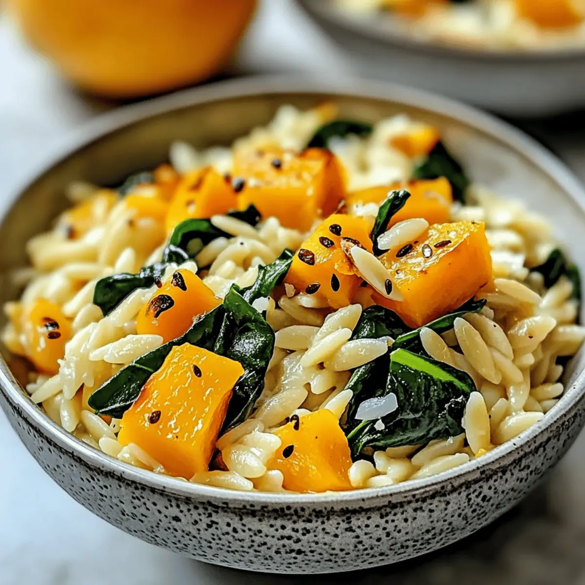 Creamy Orzo with Roasted Butternut Squash and Spinach