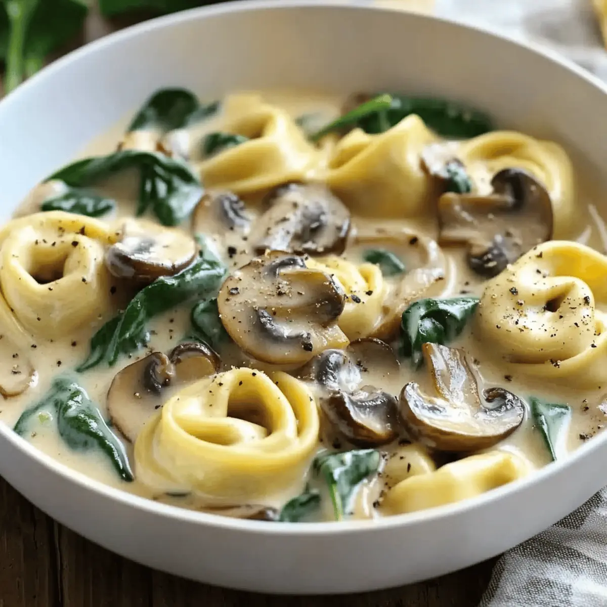 Creamy Tortellini with Spinach and Mushrooms tlq01o