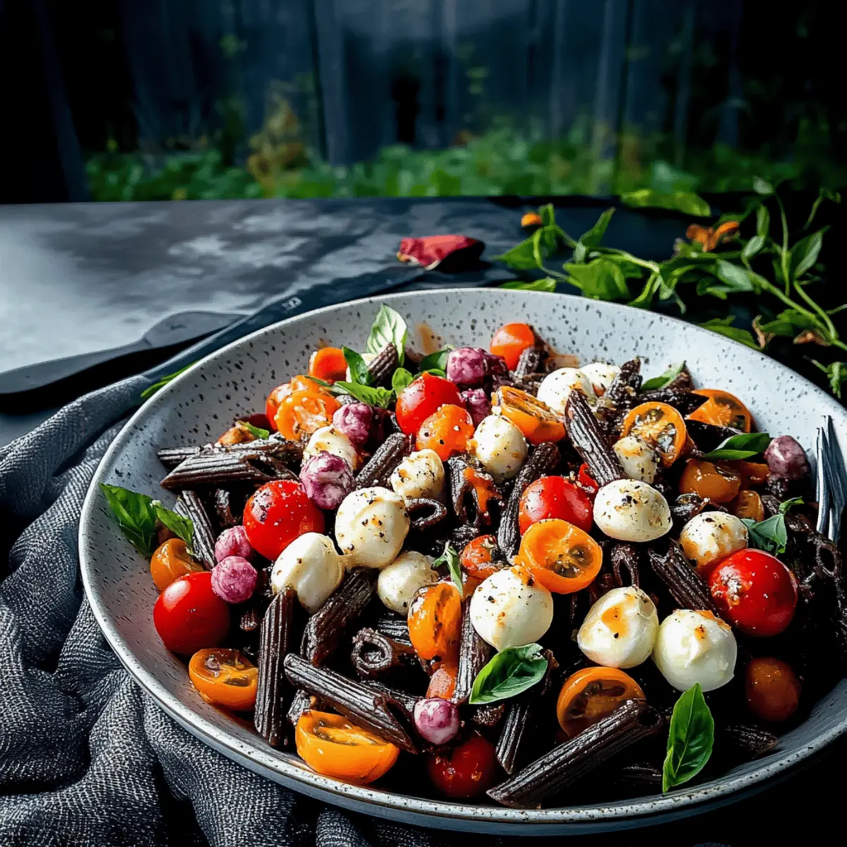 Halloween Caprese Pasta Salad nzorwe