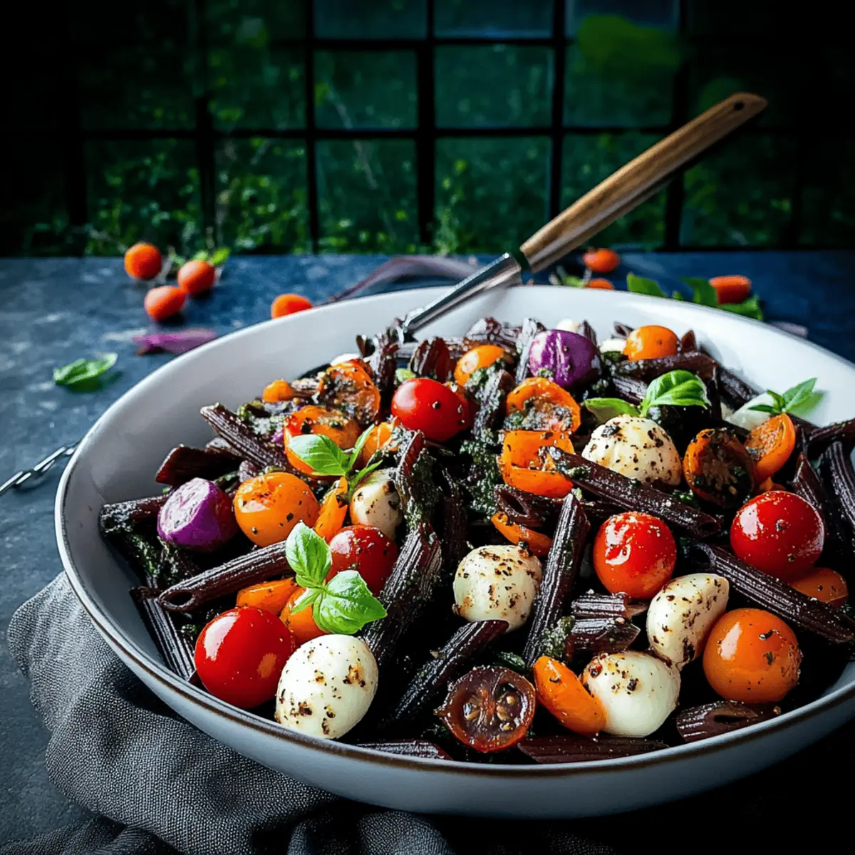 Halloween Caprese Pasta Salad vicy7a