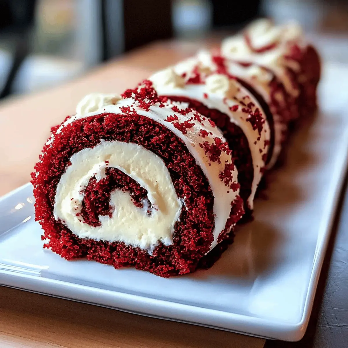 Red Velvet Cheesecake Sushi Roll Dessert vplchl
