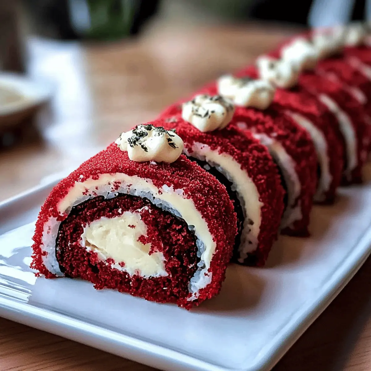 Red Velvet Cheesecake Sushi Roll Dessert