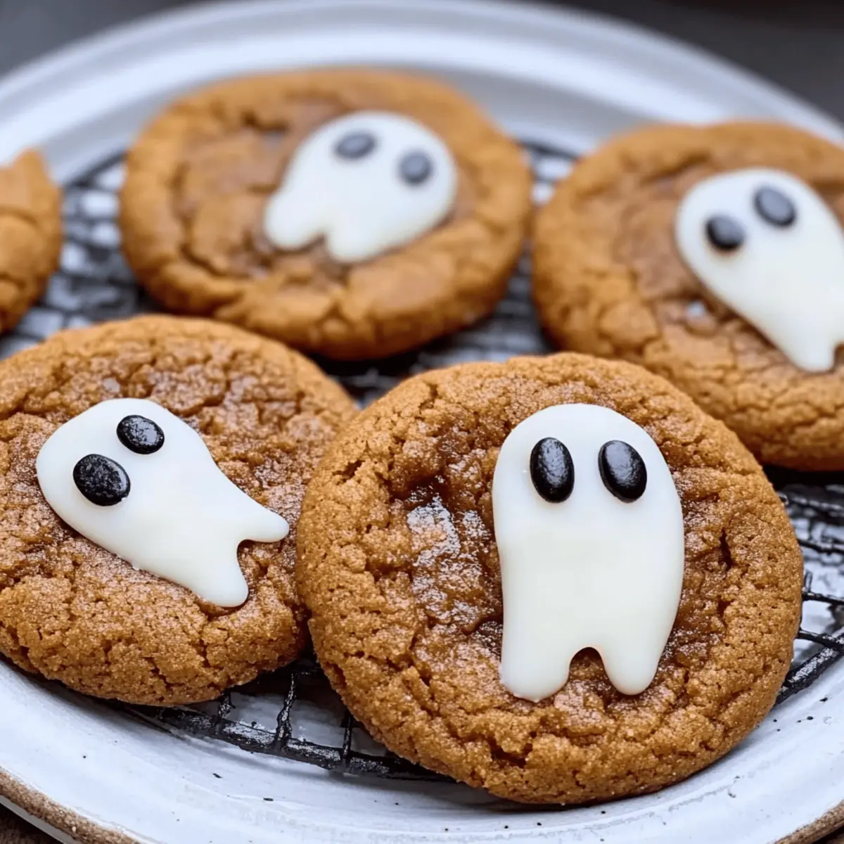 Spooky Ghost Brown Butter Pumpkin Cookies
