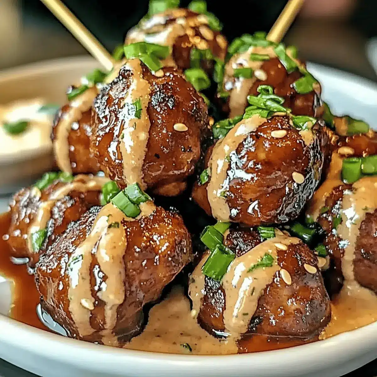 Tender Korean BBQ Meatballs with Spicy Mayo Dip cty8bq
