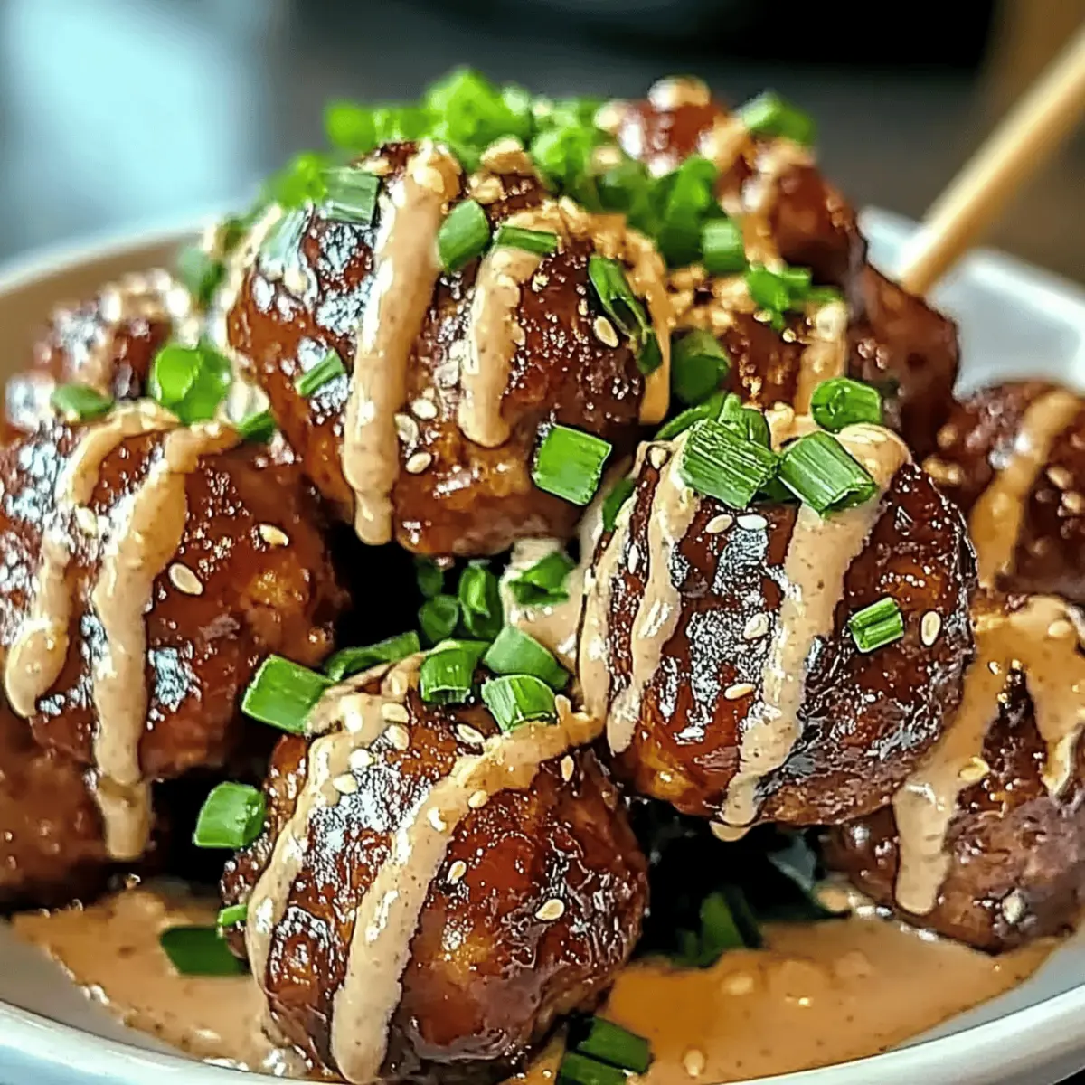 Tender Korean BBQ Meatballs with Spicy Mayo Dip t3jo28