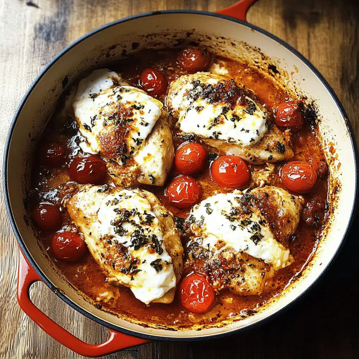 Garlic Tomato Chicken with Mozzarella