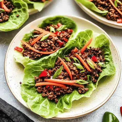 Asian-Style Ground Beef Lettuce Wraps