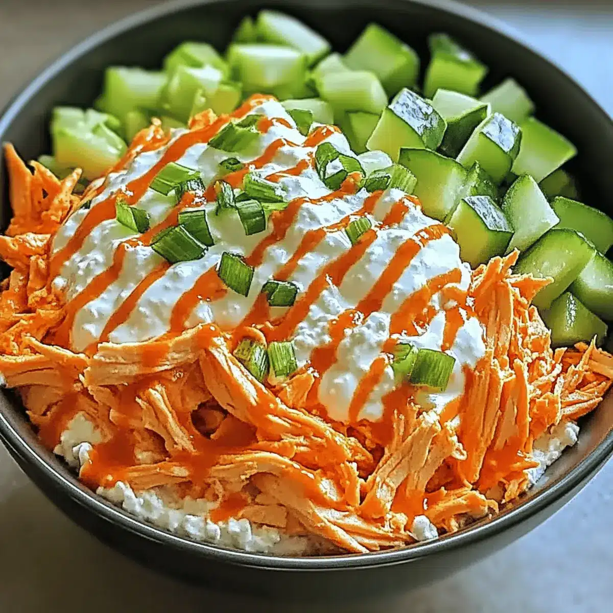 Buffalo Chicken Cottage Cheese Bowl: Quick, Protein-Packed Delight 3