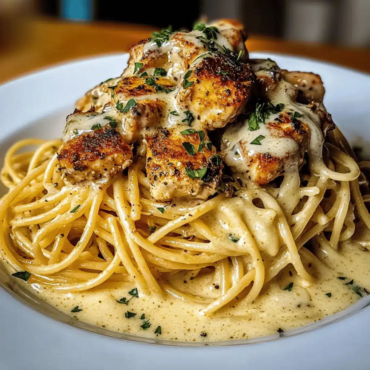 Creamy Cajun Chicken Spaghetti with Garlic Mozzarella Sauce k7j6ru