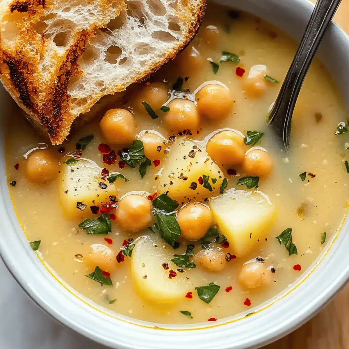 Garlic Chickpea Soup wclapi