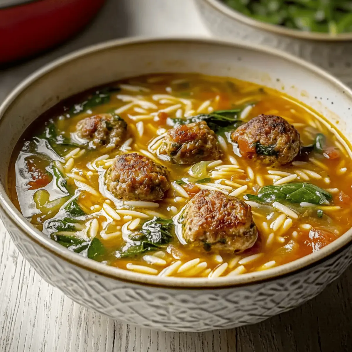 Delicious Italian Meatball Orzo Soup for Cozy Nights 2 Italian Meatball Orzo Soup pzzkwh