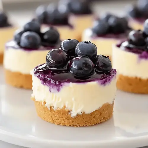 Juicy Mini Lemon Blueberry Cheesecakes