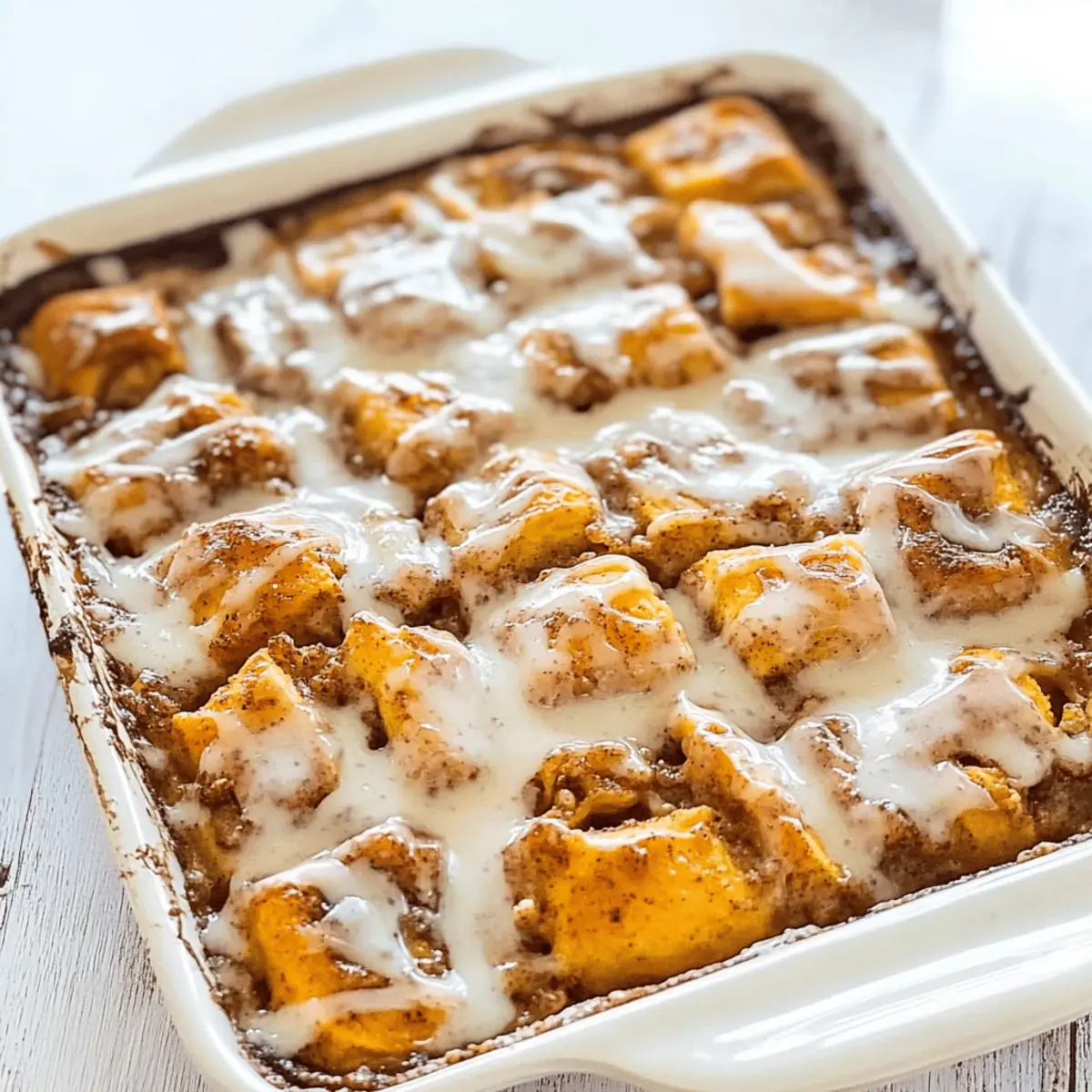 Warm and Gooey Pumpkin Cinnamon Roll Bake for Fall Mornings 1 Pumpkin Cinnamon Roll Bake gsry4q