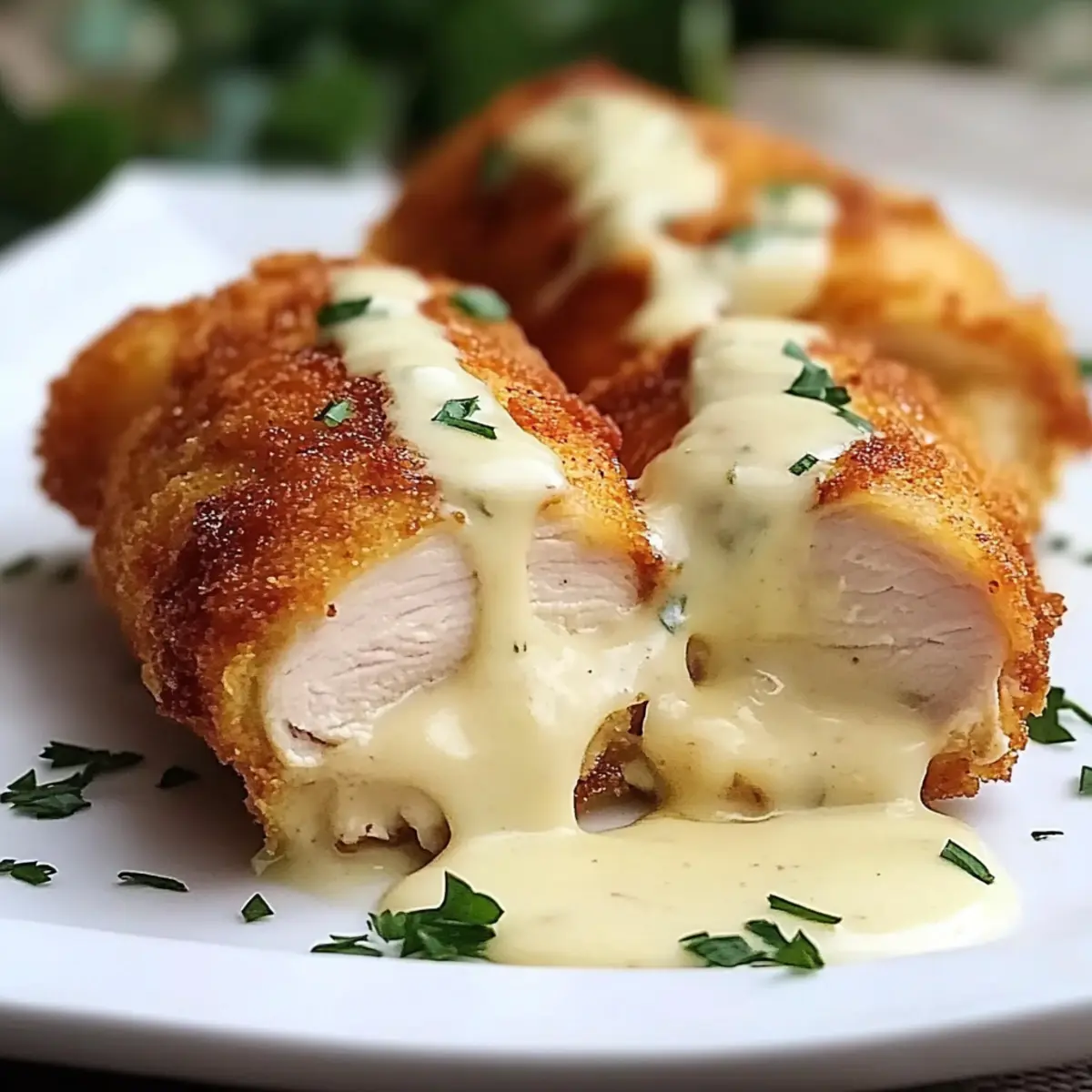 Chicken Cordon Bleu with Swiss Cheese Sauce
