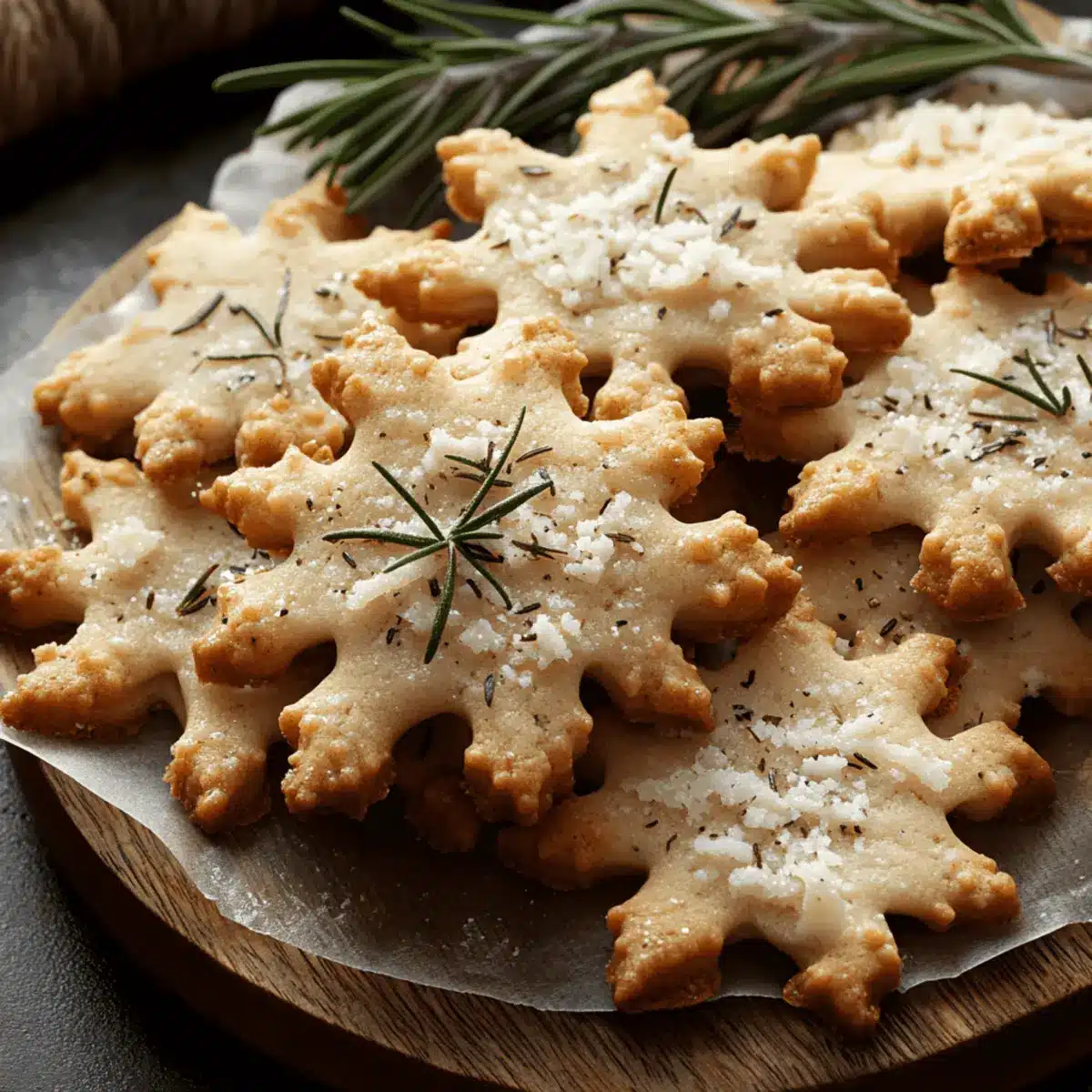 Savory Rosemary Parmesan Snowflake Cookies vupysg