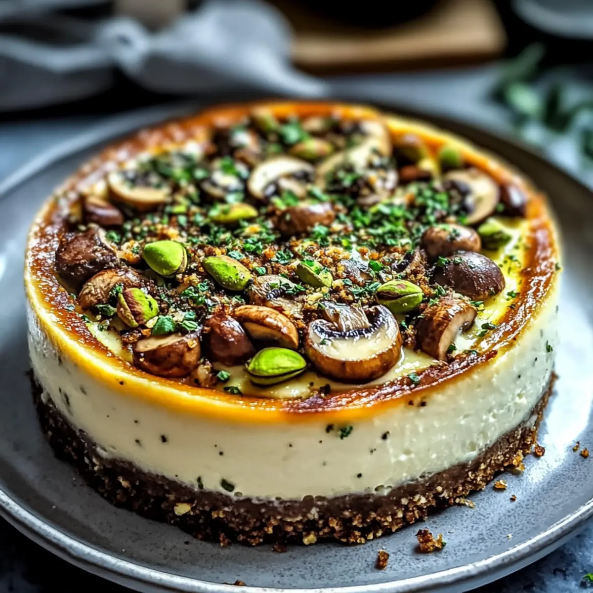 Savory Pistachio and Mushroom Cheesecake That Wows! 1 cbb48c49 1b90 4b31 a9a2 770ae30cb097tr e3owrw