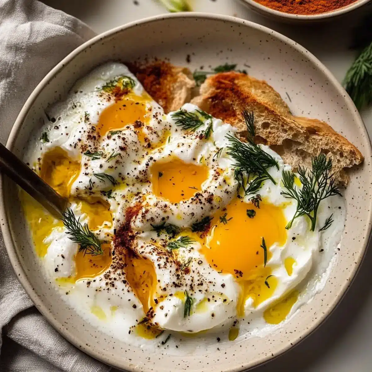 Turkish Eggs with Creamy Yogurt & Butter Sauce Bliss 3 2c205ffb 9c90 40dd b2b5 84c38b283ee0br s6wdwe
