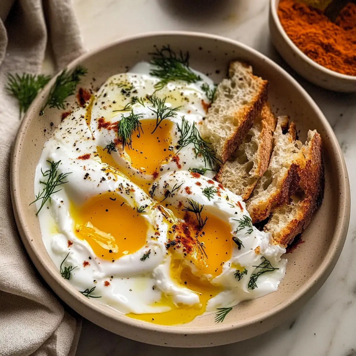 Turkish Eggs with Creamy Yogurt & Butter Sauce Bliss 1 2c205ffb 9c90 40dd b2b5 84c38b283ee0tr ahyrmn