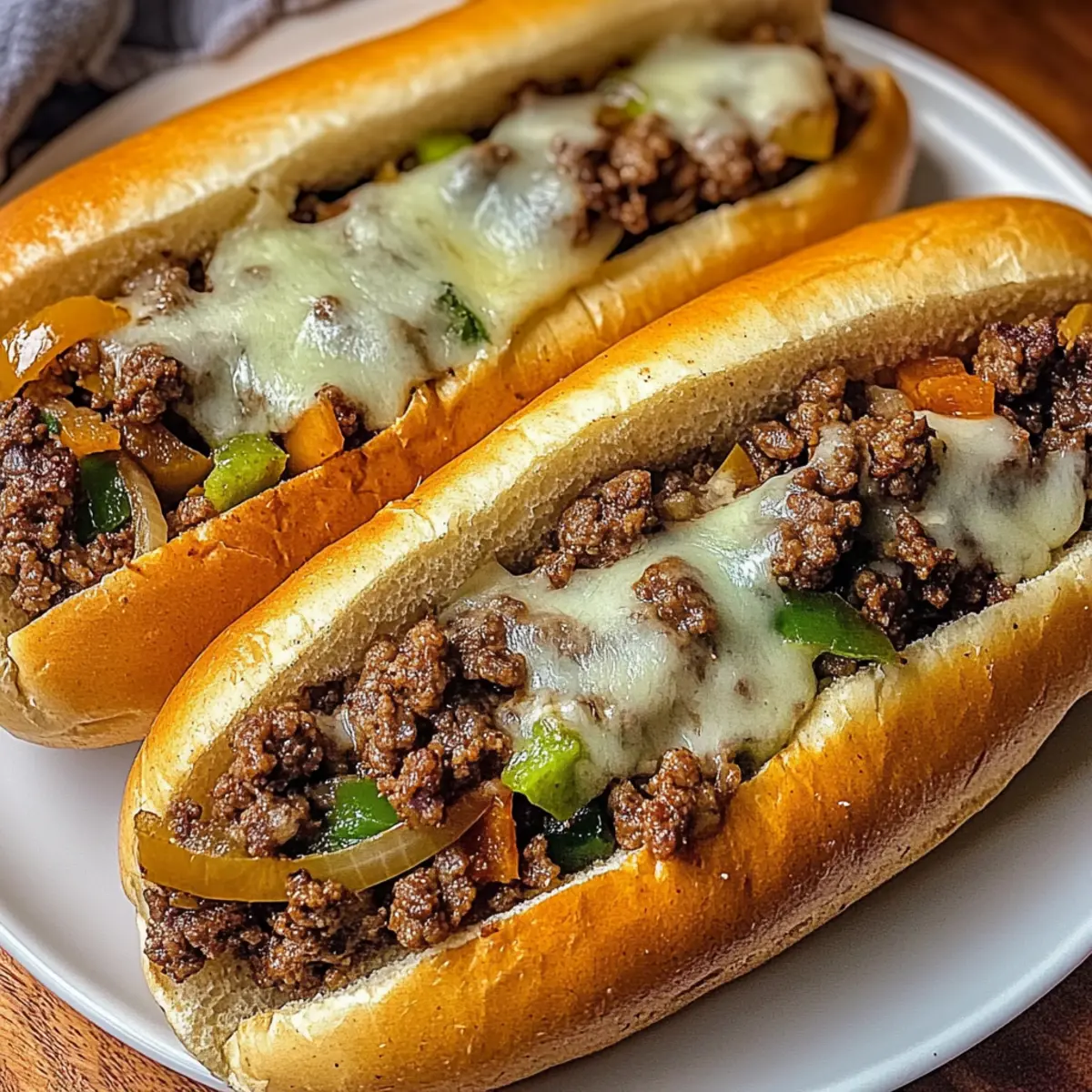 Ground Beef Philly Cheesesteaks