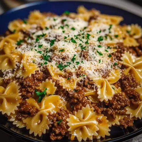 Cheesy Bowtie Pasta with Savory Cajun Ground Beef