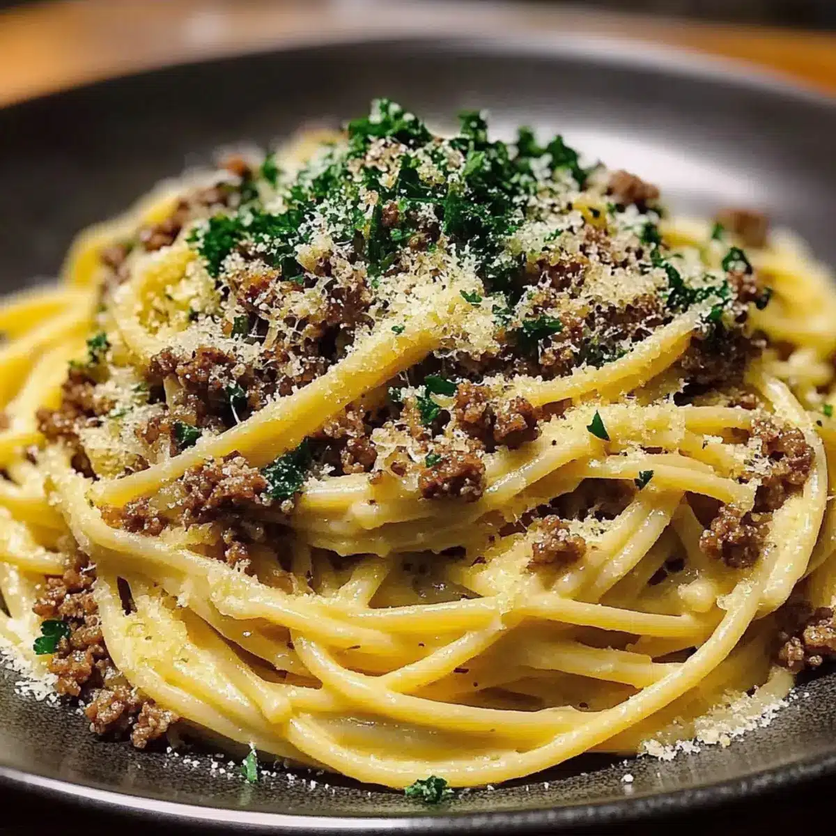 Creamy Parmesan Beef Linguine with Garlic Butter Sauce Bliss 4 Parmesan Beef Linguine with Garlic Butter Sauce