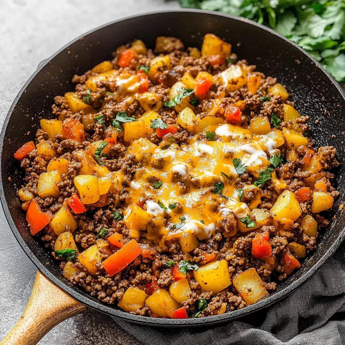 Mexican Ground Beef and Potato Skillet
