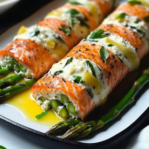 Ricotta Stuffed Salmon Rolls with Lemon Sauce