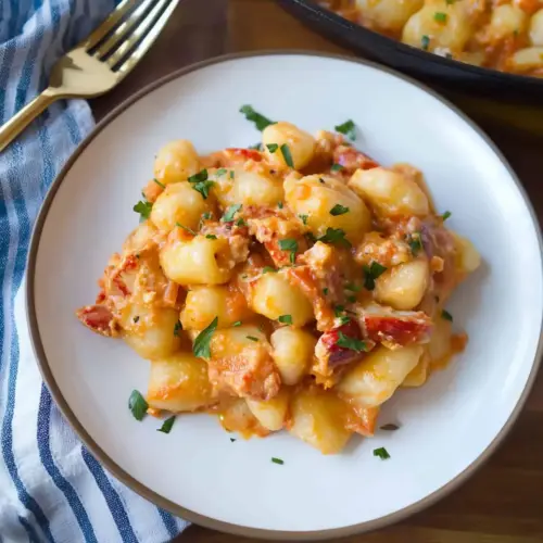 Lobster Gnocchi with Tomato Cream Sauce