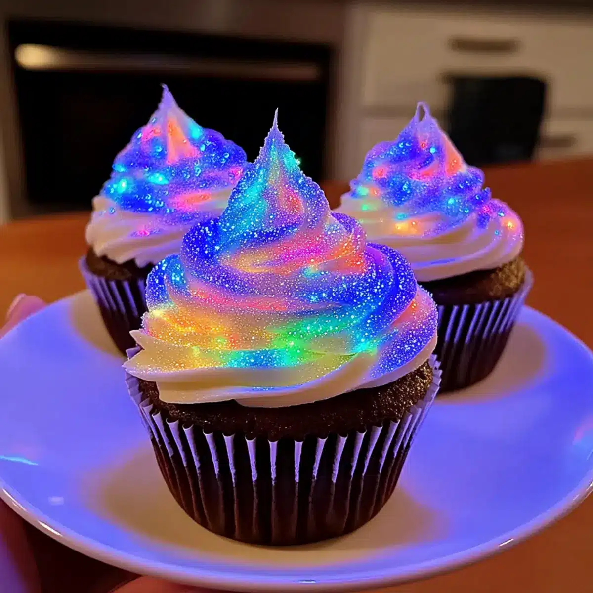 Enchanting Midnight Glow Cupcakes