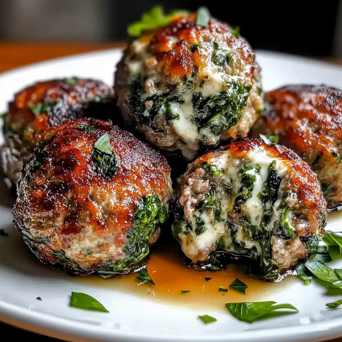 Spinach Garlic Meatballs Recipe