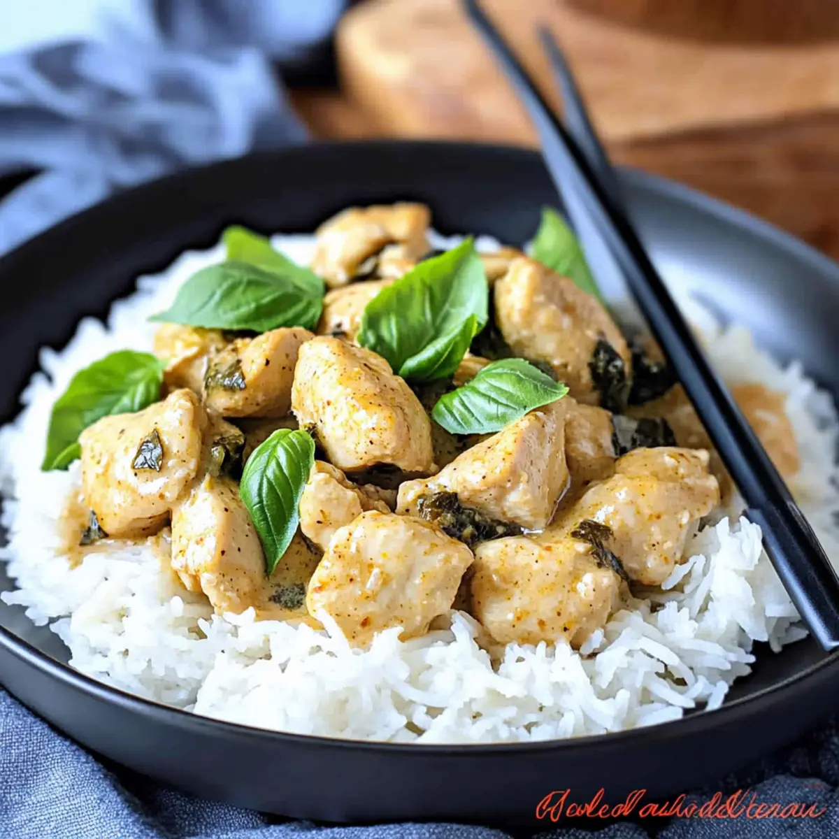 Basil Chicken with Coconut Curry Sauce