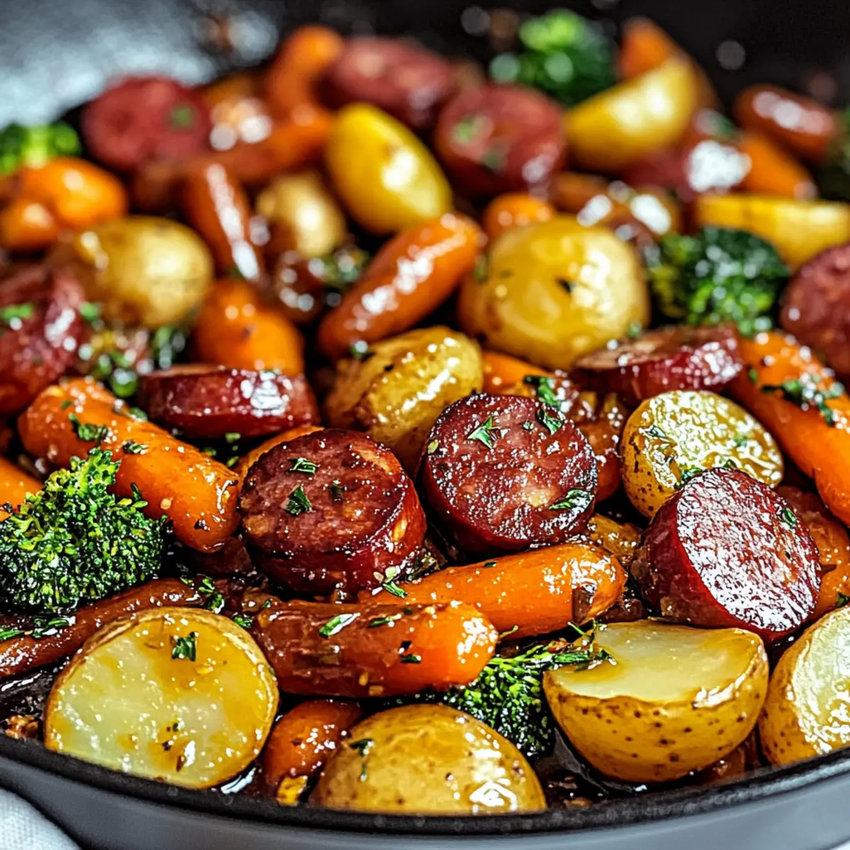 One-Pan Honey Garlic Kielbasa & Veggies for Busy Weeknights 4 One-Pan Honey Garlic Kielbasa & Veggies