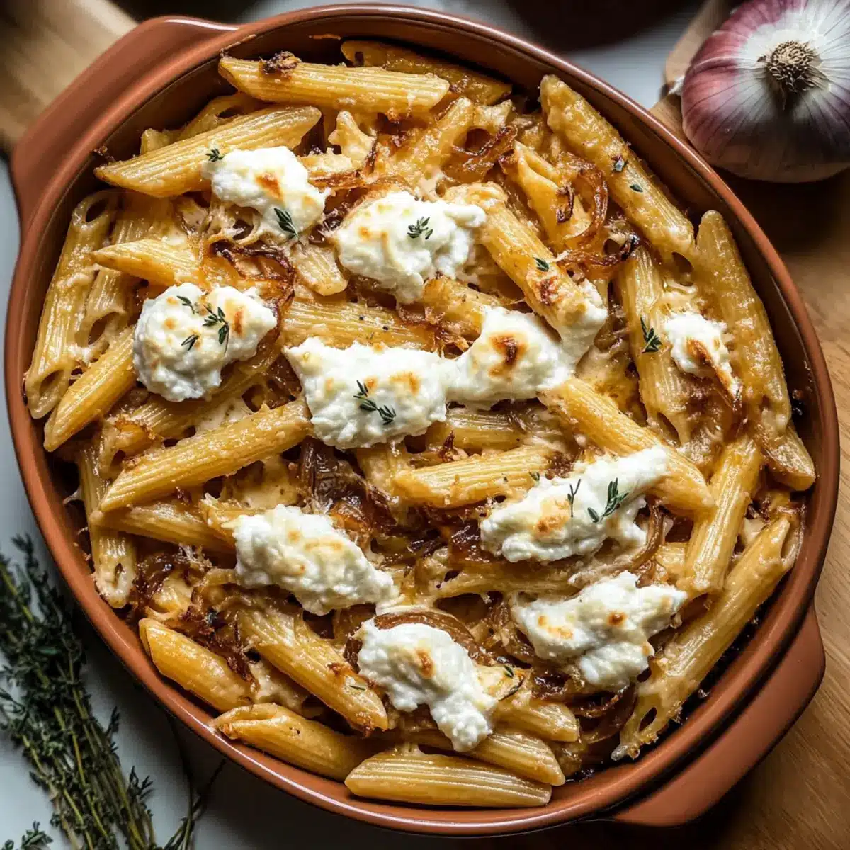 Balsamic Onion & Goat’s Cheese Pasta