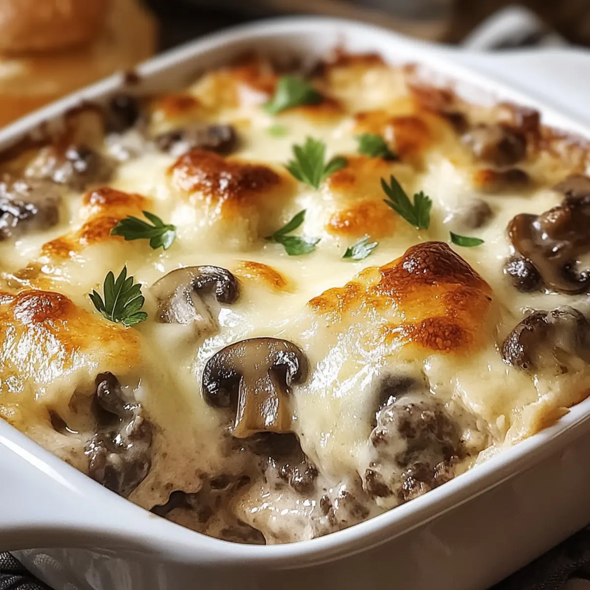 Mushroom and Swiss Burger Casserole for Cozy Family Nights 4 Mushroom and Swiss Burger Casserole