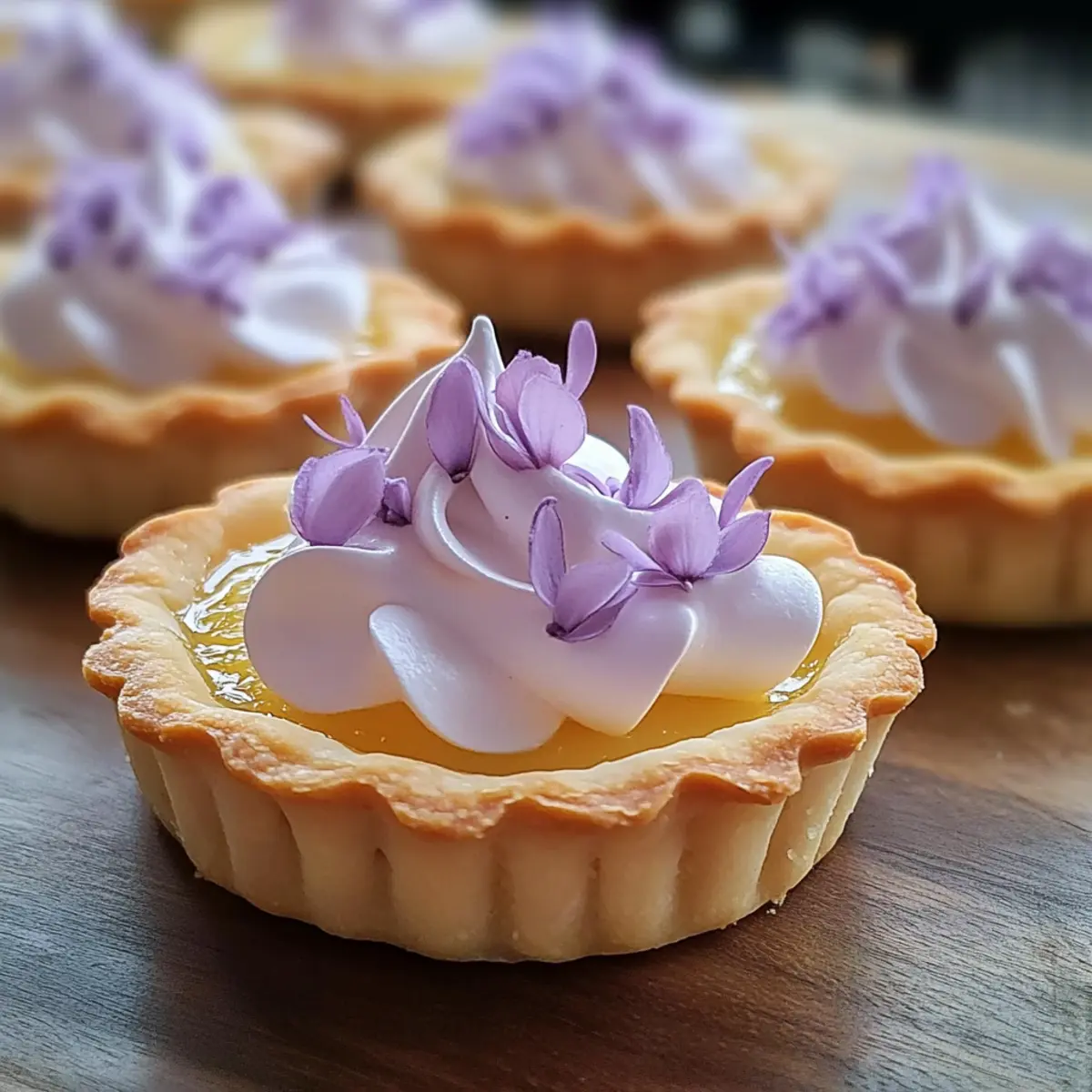 Mini Lemon Tart with Lilac Meringue: A Springtime Delight 4 Mini Lemon Tart with Lilac Meringue