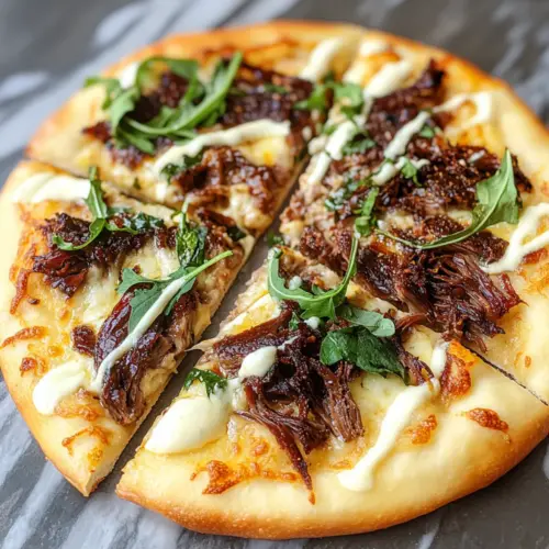 Short Rib Pizza with Smoked Gouda Cream Sauce